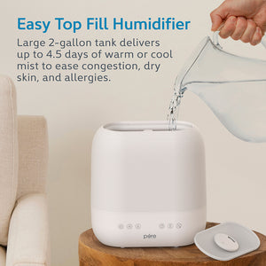 pure-enrichment-hume-sense-warm-cool-mist-top-fill-luftbefeuchter-2-gallonen-tan image 3